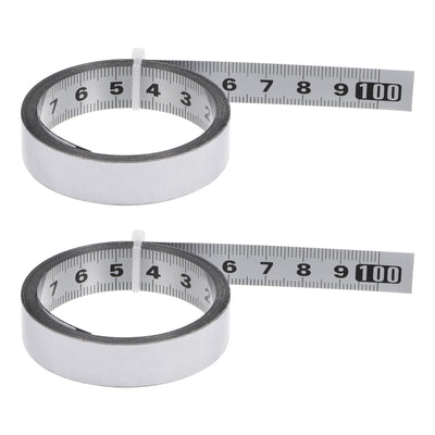 Harfington 2pcs Self-Adhesive Measuring Tape 100cm Metric Middle to Both Sides Read