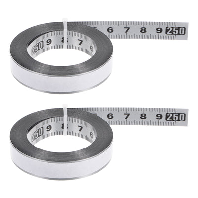 Harfington 2pcs Self-Adhesive Measuring Tape 250cm Metric Middle to Both Sides Read