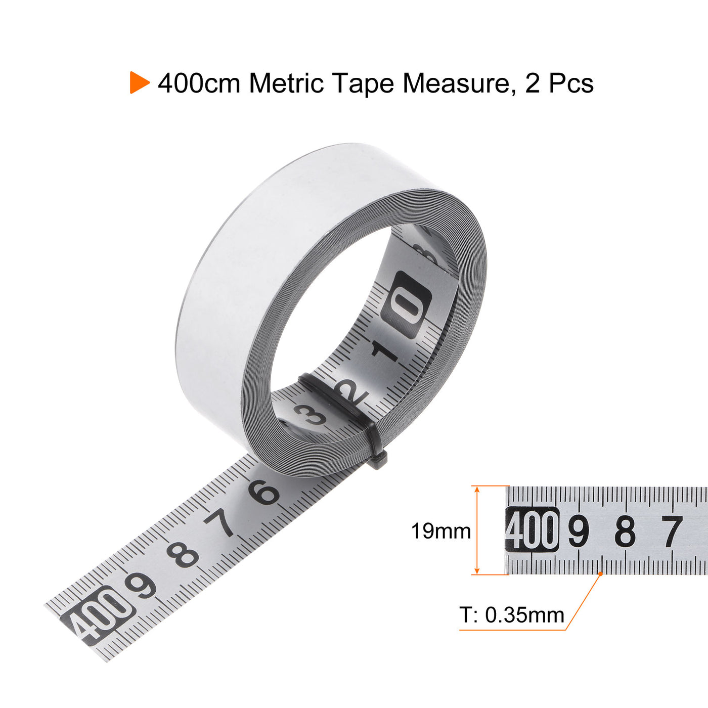 Harfington 2pcs Self-Adhesive Measuring Tape 400cm Metric Right to Left Read Widened