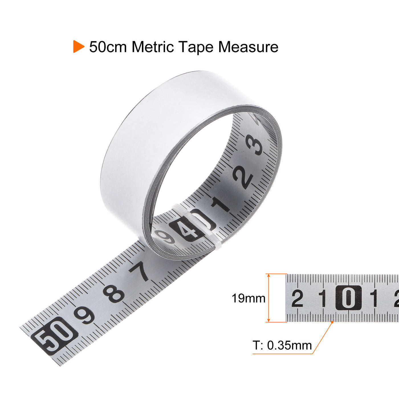 Harfington Self-Adhesive Measuring Tape 50cm Metric Middle to Both Sides Read Widened