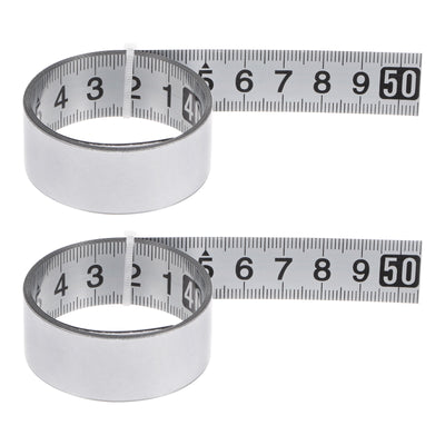 Harfington 2pcs Self-Adhesive Measuring Tape 50cm Metric Middle to Both Sides Read Widened