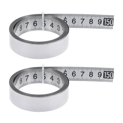 Harfington 2pcs Self-Adhesive Measuring Tape 150cm Metric Middle to Both Sides Read Widened