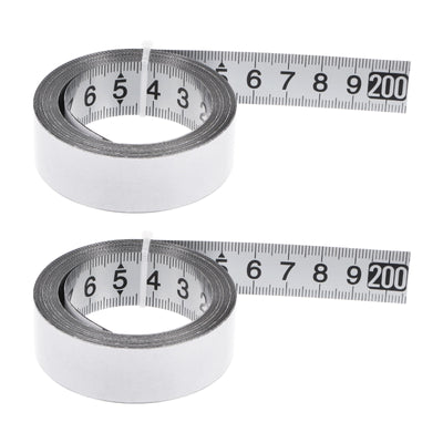 Harfington 2pcs Self-Adhesive Measuring Tape 200cm Metric Middle to Both Sides Read Widened