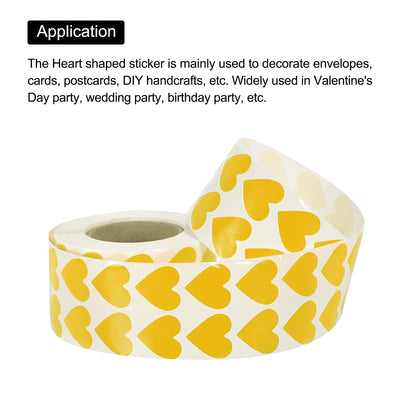 Harfington Heart Shaped Sticker 3/4" Self-Adhesive Love Label Yellow 4000 Pcs