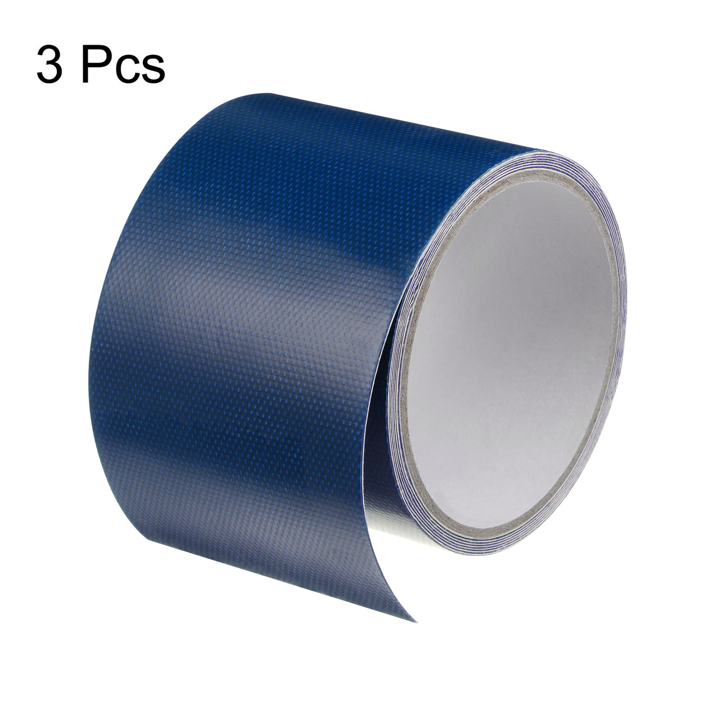 Harfington 3pcs Cloth Repairing Tarpaulin Tape 3.15"x6.6ft Awning Repair Tape Blue