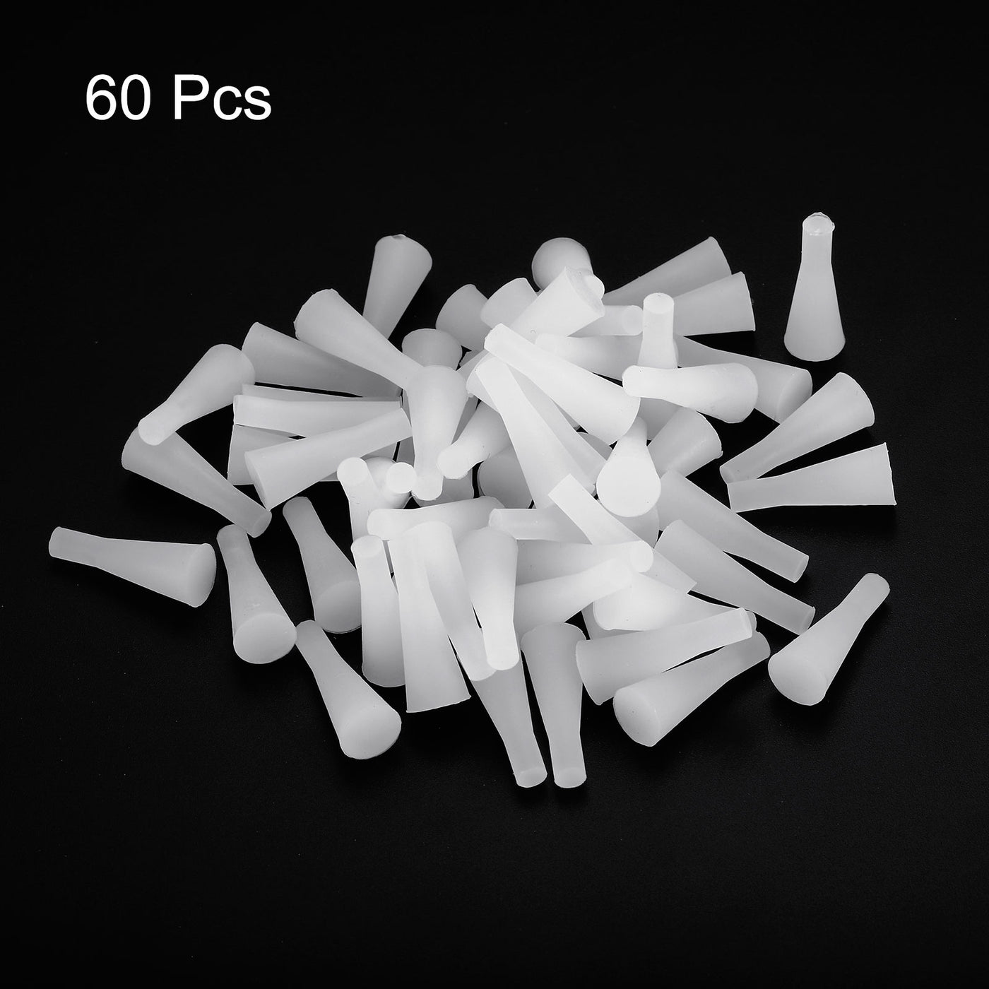 MECCANIXITY 36-Pack Silicone Rubber Tapered Plugs – 4mm To 8mm Solid Test Tube Bungs, Heat Resistant To 600°F, White Translucent