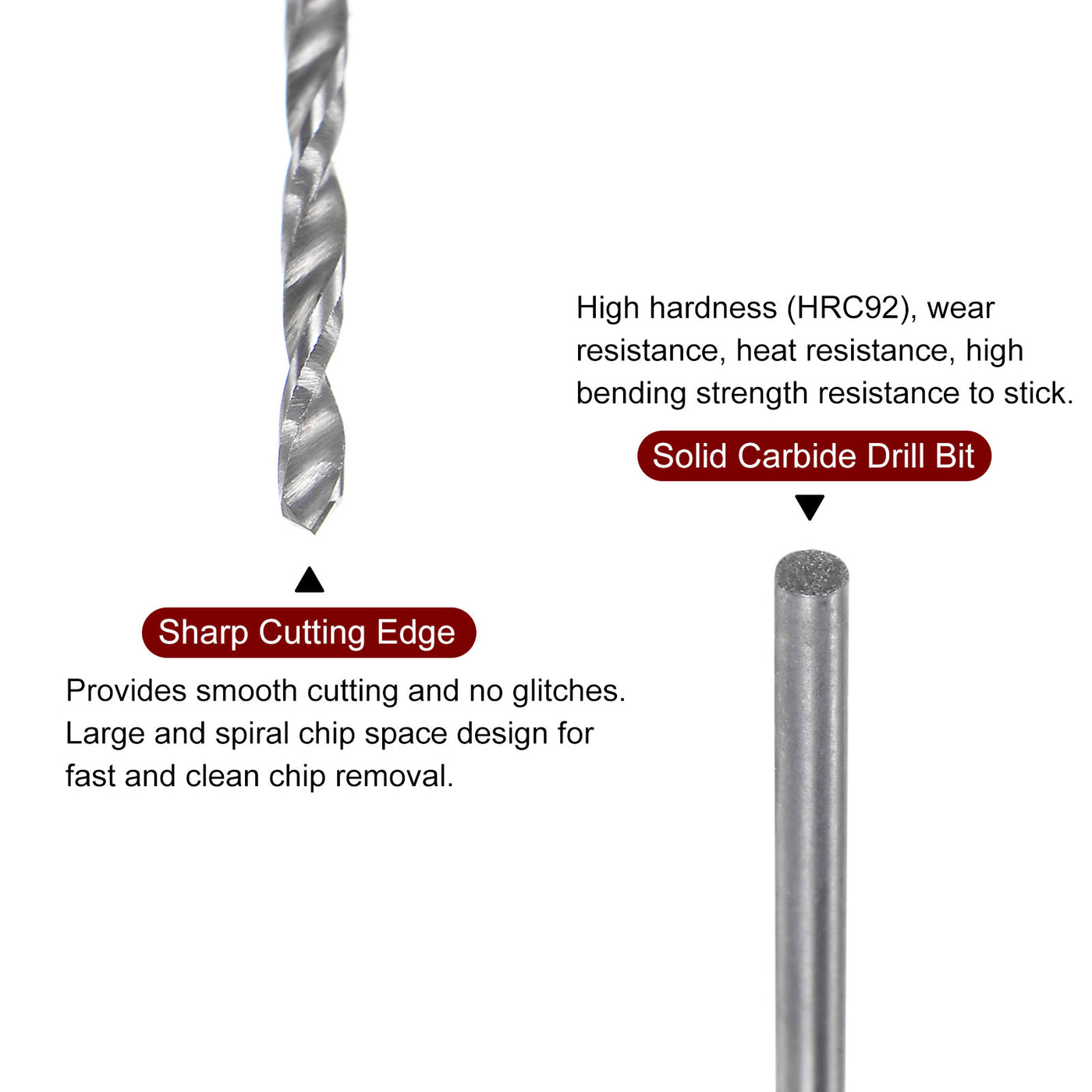 Harfington 1.1mm C3/K10 Tungsten Carbide Precision Straight Shank Twist Drill Bit