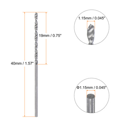 Harfington 4pcs 1.15mm C3/K10 Tungsten Carbide Precision Straight Shank Twist Drill Bit