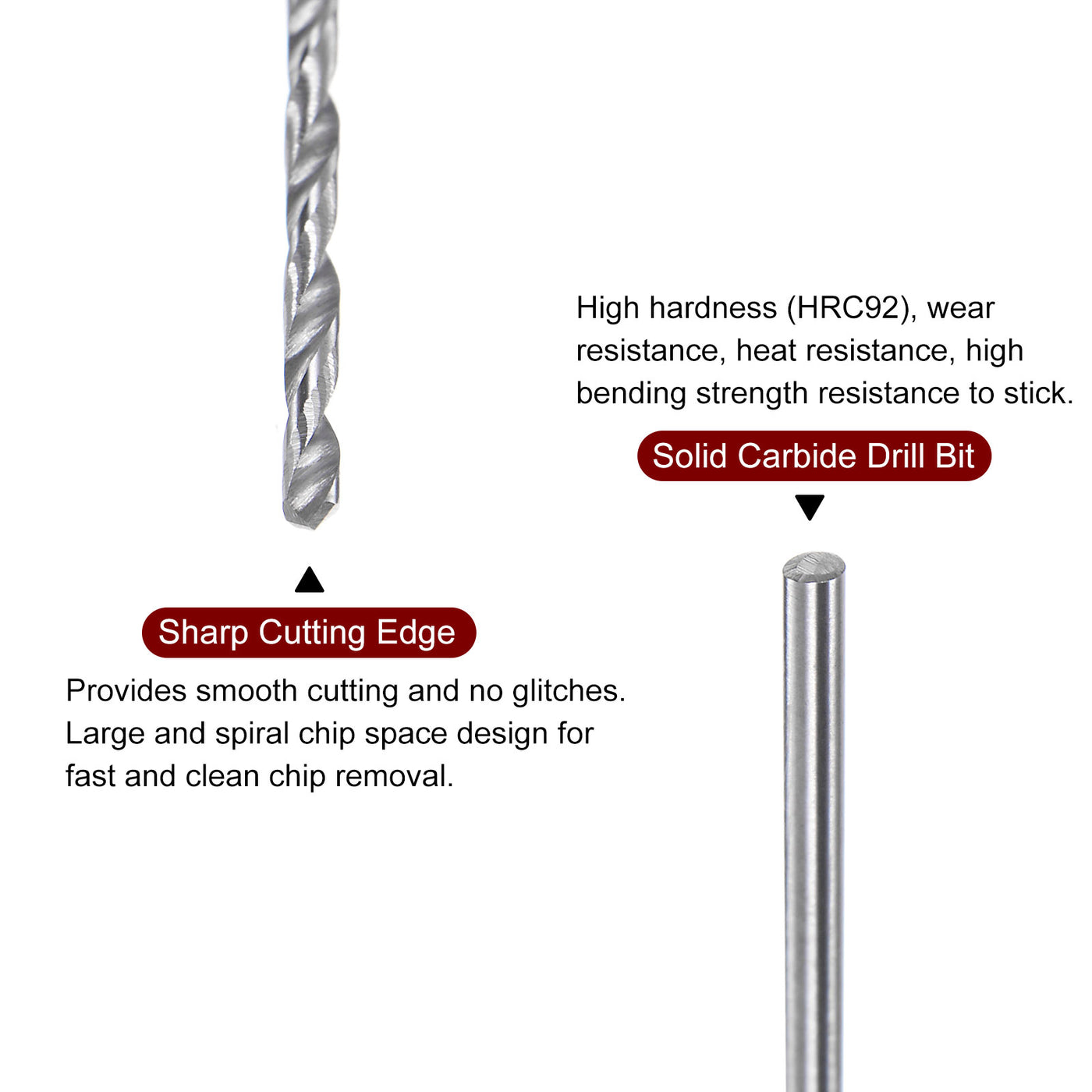 Harfington 1.2mm C3/K10 Tungsten Carbide Precision Straight Shank Twist Drill Bit