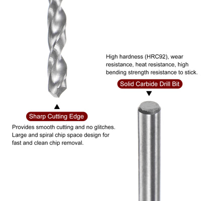 Harfington 2.2mm C3/K10 Tungsten Carbide Precision Straight Shank Twist Drill Bit