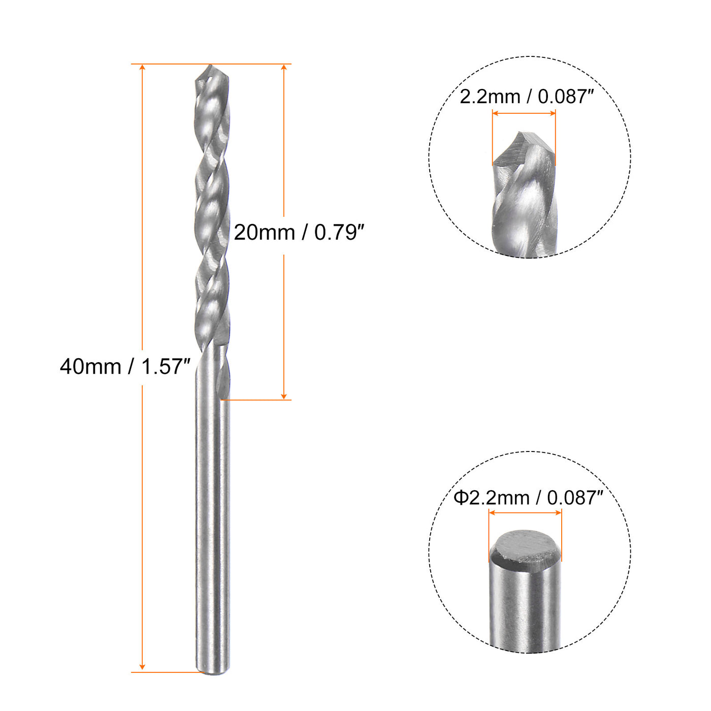 20pcs Micro PCB Drill Bits 0.15mm - Tungsten Carbide With 1/8" Shank For CNC & Circuit Boards