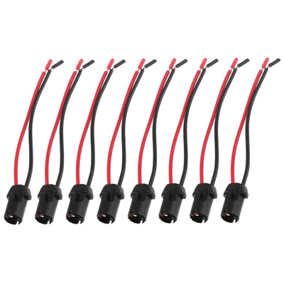 X AUTOHAUX 8pcs T10 Pigtail Socket Wire Wiring Harness Adapter Connector for Car LED Headlight Tail Light Turn Signal Light Retrofit