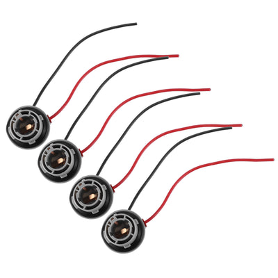 X AUTOHAUX 4pcs 1156/BAU15S Pigtail Socket Wire Wiring Harness Adapter Connector for Car LED Headlight Tail Light Turn Signal Light Retrofit