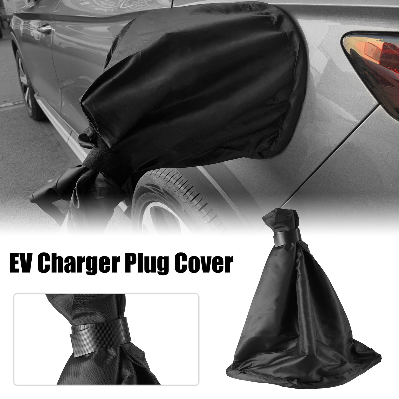 X AUTOHAUX EV Charger Plug Cover Waterproof Outdoor Electric Car Charging Port Cover with Magnetic Adhesion and Adjust Closure All Weather Protection