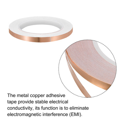 Harfington Copper Foil Tape 0.31 Inchx21 Yards 0.06 Thick Single Sided for Electronics 2Pcs
