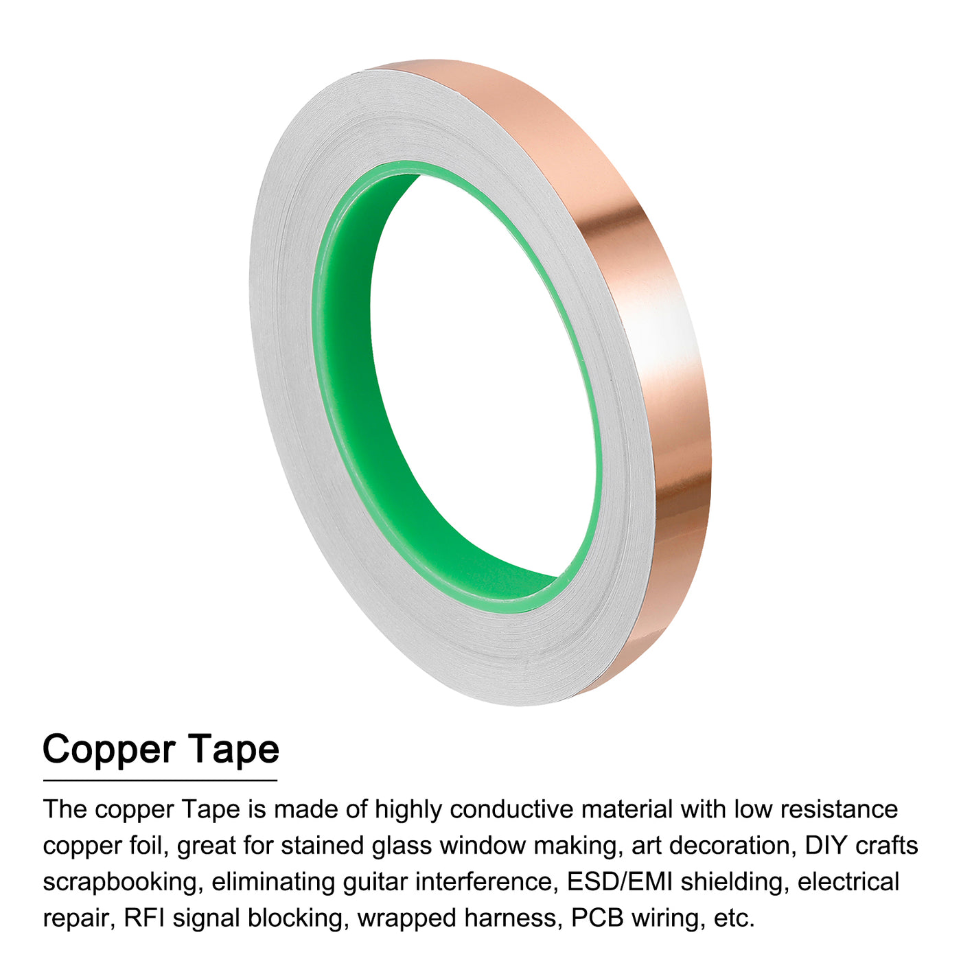 Harfington Copper Foil Tape 0.71 Inch x 21 Yards 0.06 Thick Double Sided for Electronics