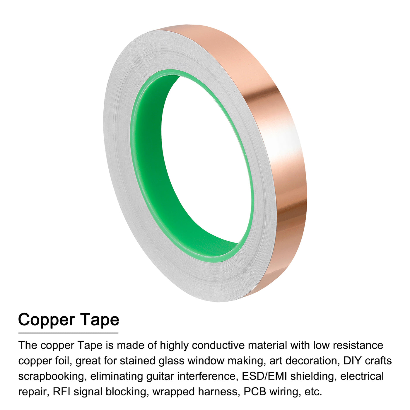 Harfington Copper Foil Tape 0.79 Inch x 21 Yards 0.08 Thick Double Sided for Electronics