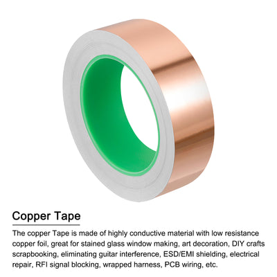 Harfington Copper Foil Tape 1.38 Inch x 21 Yards 0.08 Thick Double Sided for Electronics