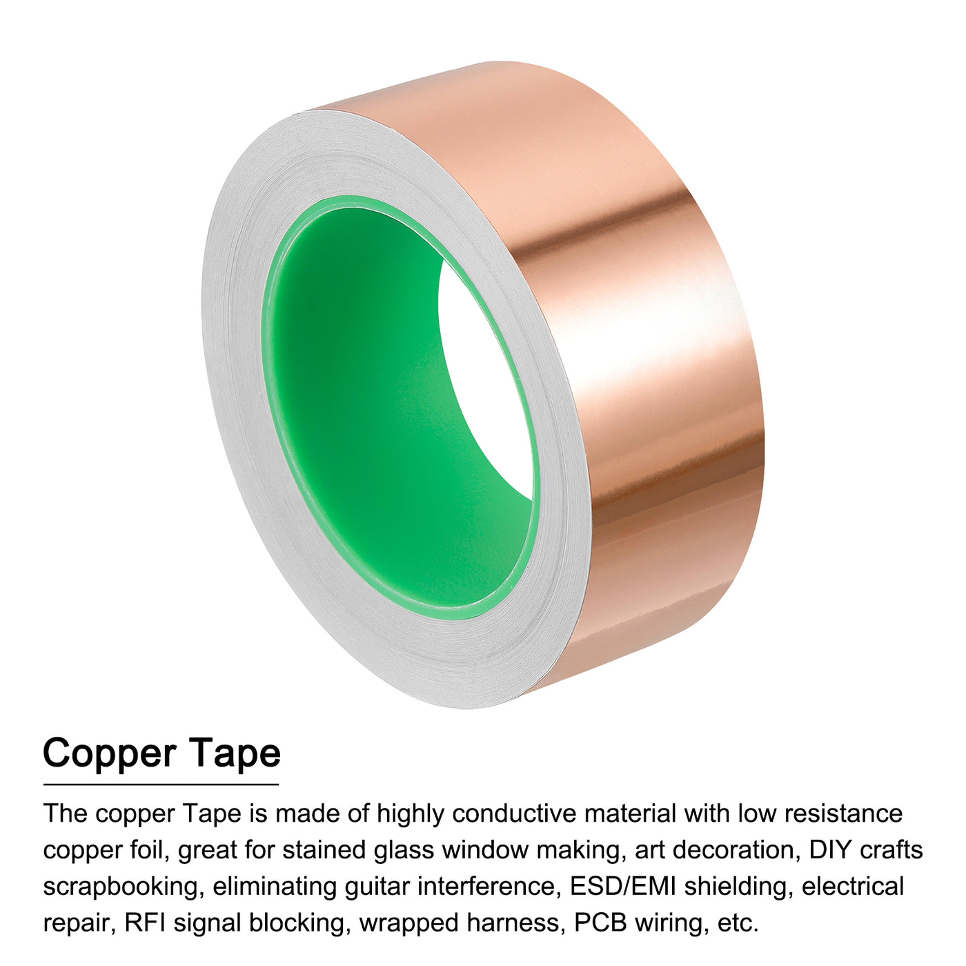 Harfington Copper Foil Tape 1.57 Inch x 21 Yards 0.08 Thick Double Sided for Electronics