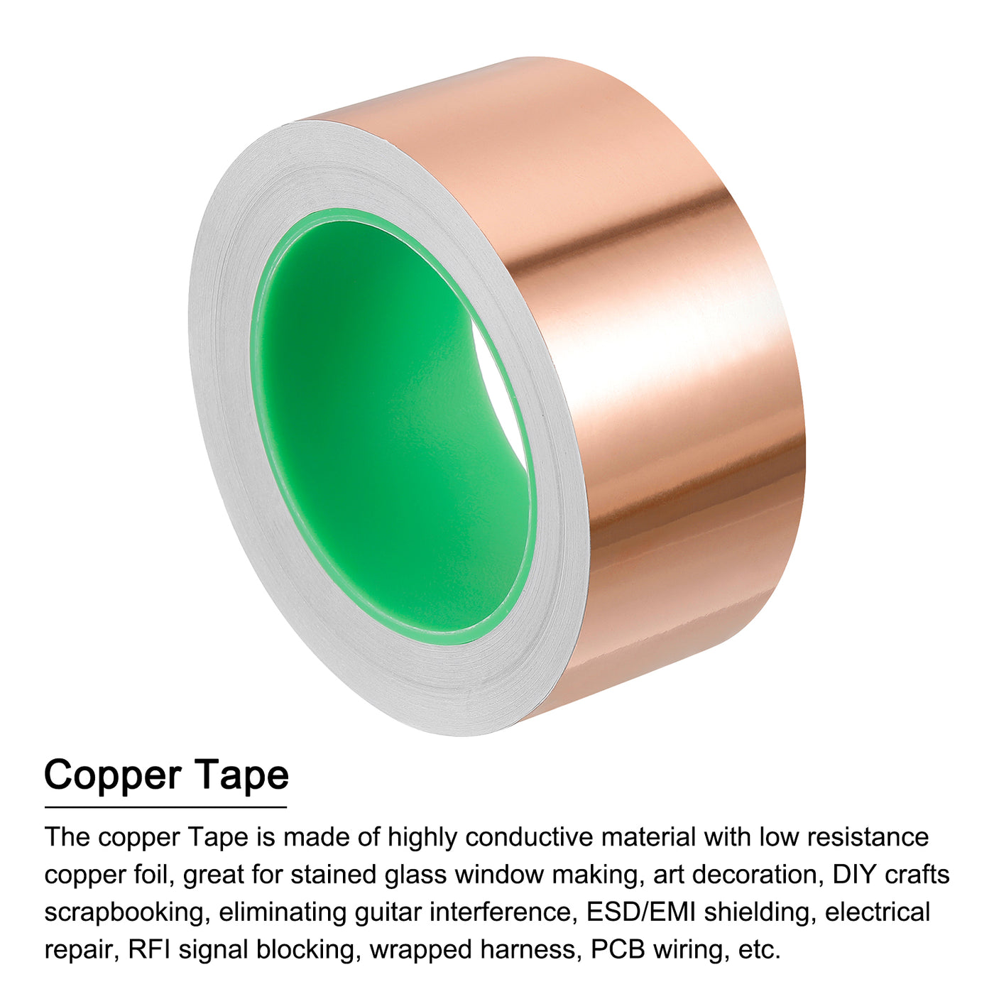 Harfington Copper Foil Tape 1.97 Inch x 21 Yards 0.08 Thick Double Sided for Electronics