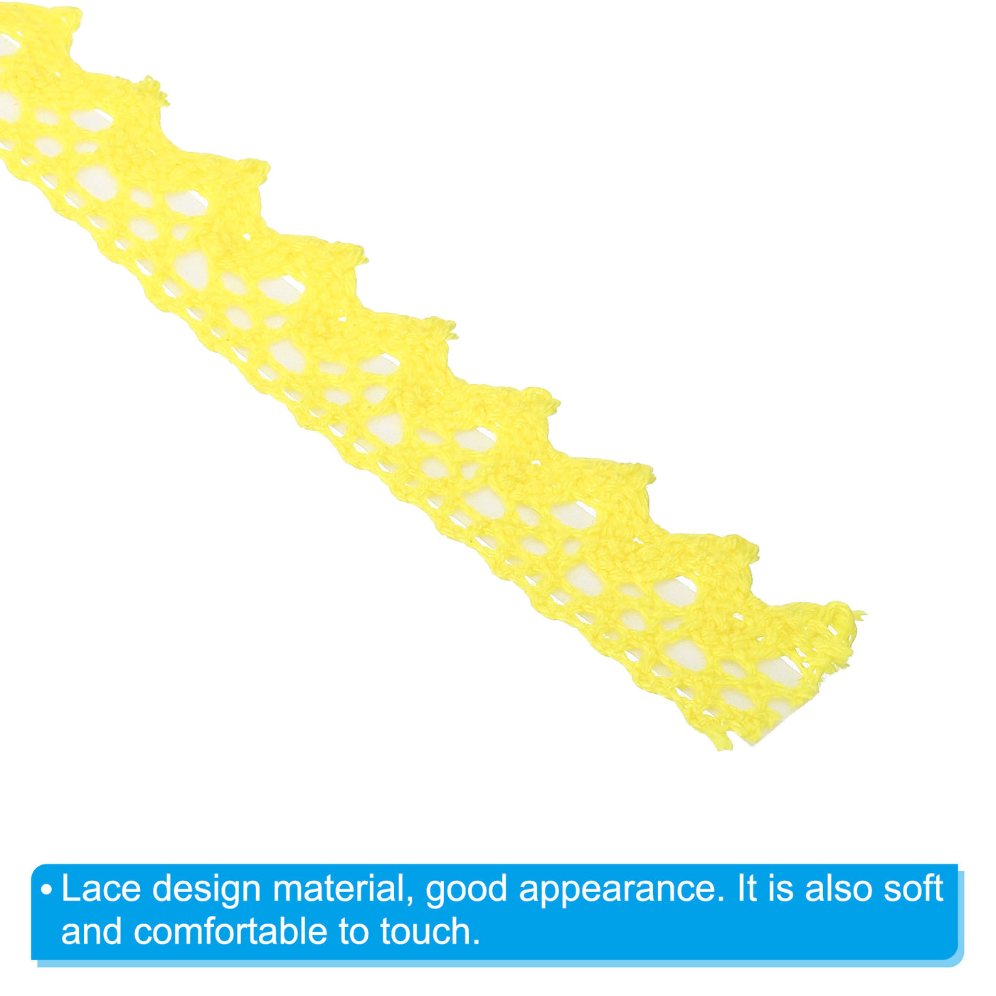 Harfington Lace Ribbon Self-Adhesive Lace Tape, 2 Rolls Cotton Masking Sticker Yellow