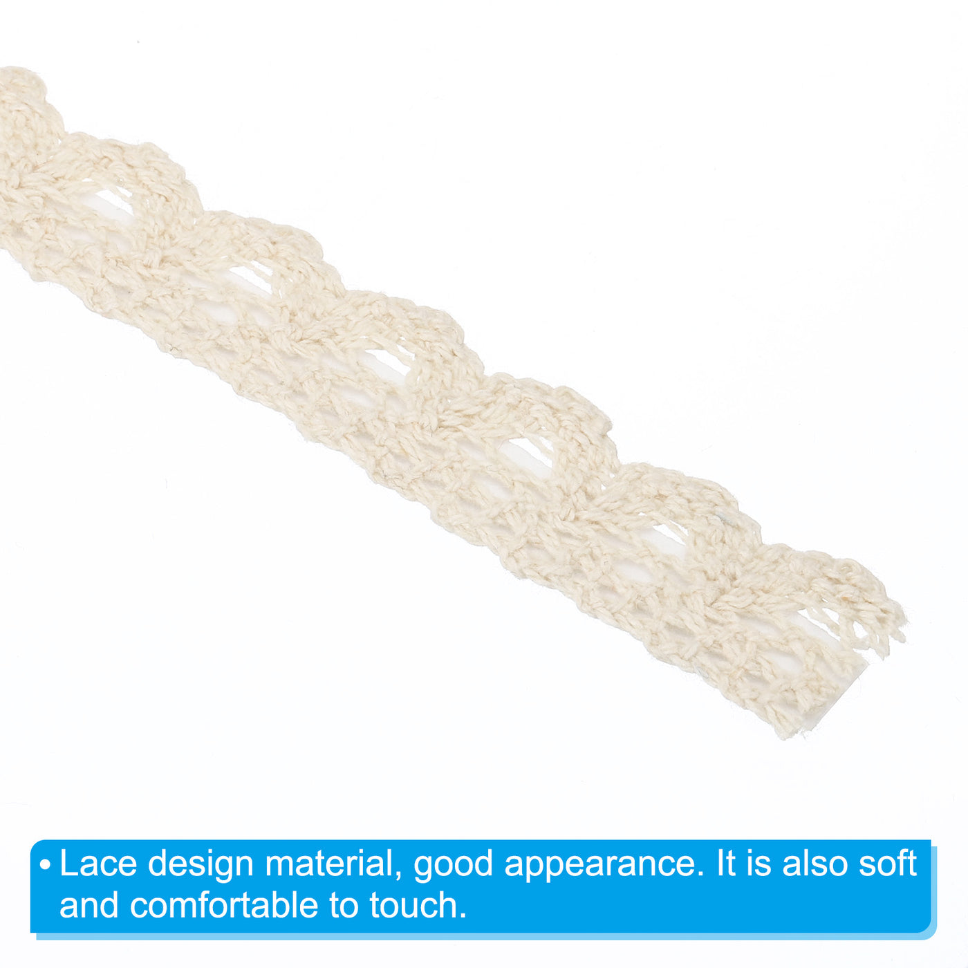 Harfington Lace Ribbon Self-Adhesive Lace Tape, 2 Rolls Cotton Masking Sticker Beige