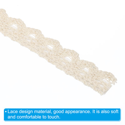 Harfington Lace Ribbon Self-Adhesive Lace Tape, 2 Rolls Cotton Masking Sticker Beige
