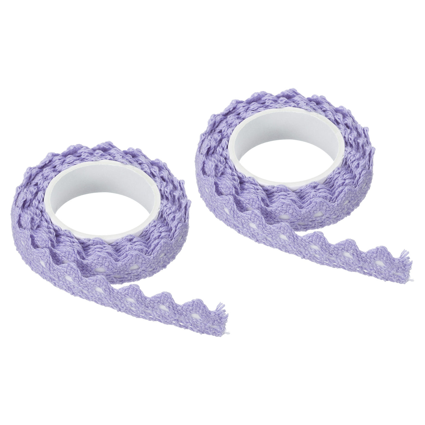 Harfington Lace Ribbon Self-Adhesive Lace Tape, 2 Rolls Cotton Masking Sticker Purple