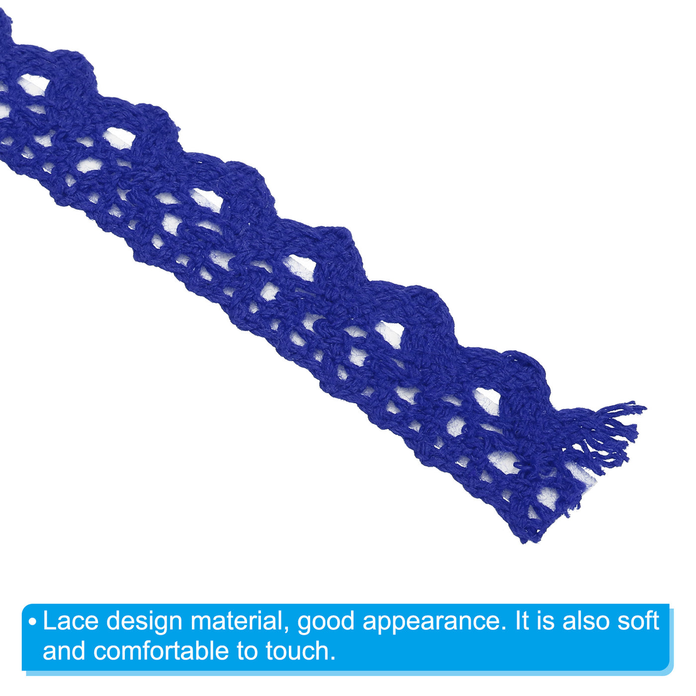 Harfington Lace Ribbon Self-Adhesive Lace Tape, 2 Rolls Cotton Masking Sticker Blue