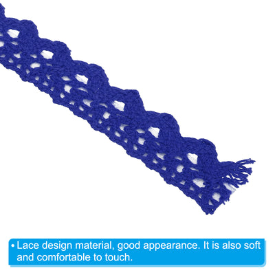 Harfington Lace Ribbon Self-Adhesive Lace Tape, 4 Rolls Cotton Masking Sticker Blue