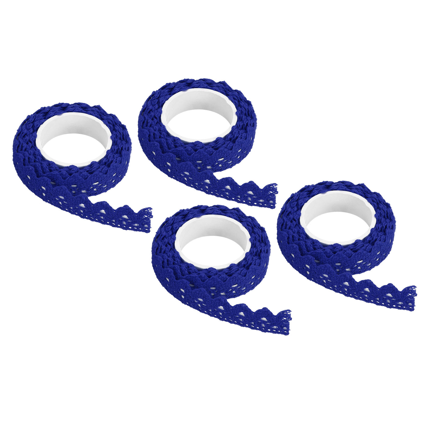 Harfington Lace Ribbon Self-Adhesive Lace Tape, 4 Rolls Cotton Masking Sticker Blue