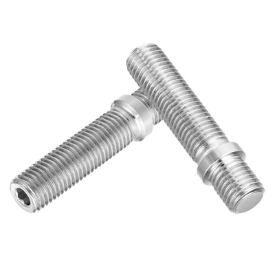 Harfington M12x1.5 to M12x1.5 58mm Wheel Stud  Fit for BMW - Pack of 10 Silver Tone