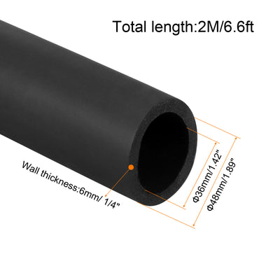 Harfington Pipe Insulation Foam Tube Insulation Pipe 36mm ID 48mm OD 6.6ft Heat Preservation for Handle Grip Support
