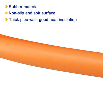 Harfington Foam Grip Tubing Handle Grips 12mm(1/2") ID 22mm(7/8") OD 6.6ft Orange for Utensils, Fitness, Tools Handle Support