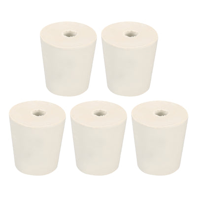Harfington Rubber Tapered Plug 22mm to 28mm with 8mm Hole Tubes Stopper White 5 Pieces