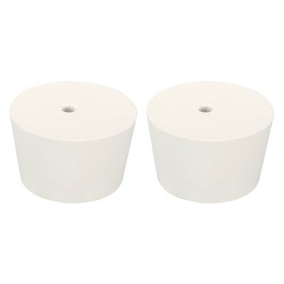 Harfington Rubber Tapered Plug 51mm to 62mm with 8mm Hole Tubes Stopper White 2 Pieces