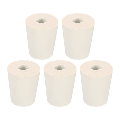 Harfington Rubber Tapered Plug 19mm to 26mm with Hole Tubes Stopper White 5 Pieces