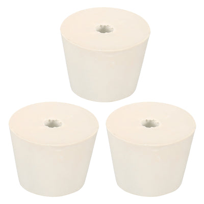 Harfington Rubber Tapered Plug 32mm to 42mm with Hole Tubes Stopper White 3 Pieces
