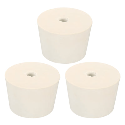 Harfington Rubber Tapered Plug 38mm to 46mm with Hole Tubes Stopper White 3 Pieces