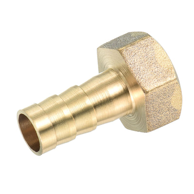 Harfington Hose Barb Fitting Straight 10mm Barbed G3/8 Female Thread, 4 Pack Brass, Yellow
