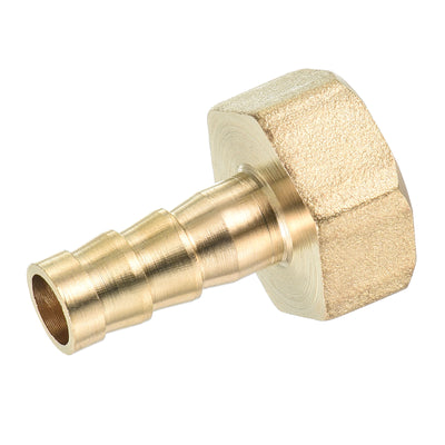 Harfington Hose Barb Fitting Straight 8mm Barbed G3/8 Female Thread, 4 Pack Brass, Yellow