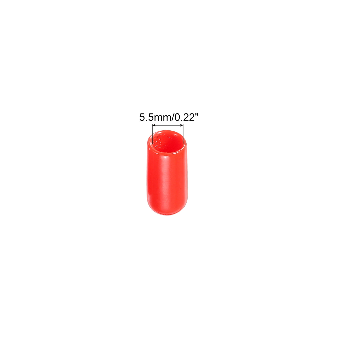 Harfington 200pcs Rubber End Caps Cover Assortment 5.5mm Vinyl Screw Thread Protector for Screw Bolt Black Red