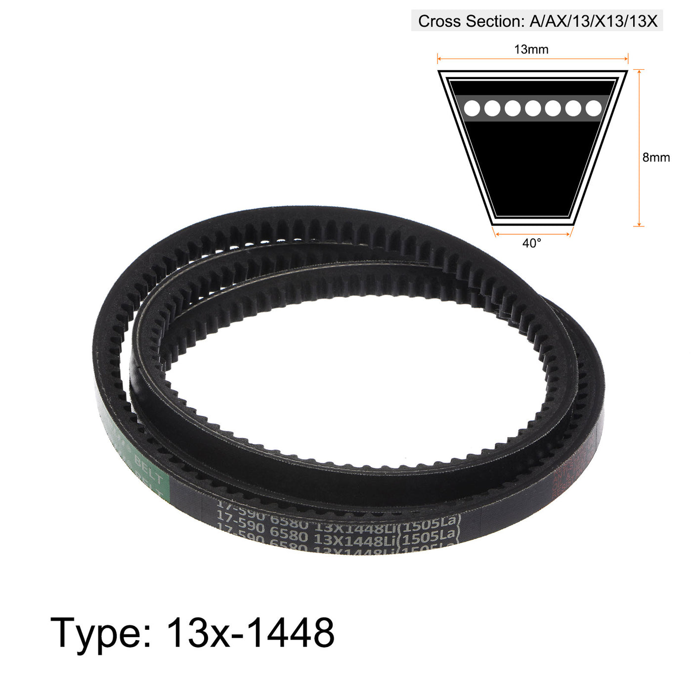 Harfington Cogged V-Belts 1500mm Outside Circumference 8mm Thick Rubber Drive Belt