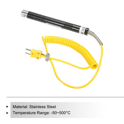 Harfington K Type Surface Thermocouple -58 to 932°F (-50 to 500°C) 5.6ft 15x15mm