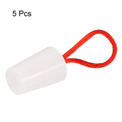 Harfington Silicone Rubber Tapered Plug 13mm to 17mm Solid with Handle White 5 Pieces