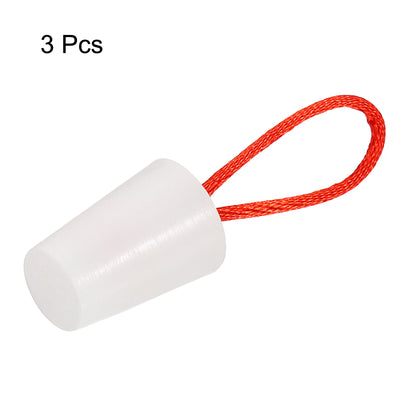 Harfington Silicone Rubber Tapered Plug 14mm to 19mm Solid with Handle White 3 Pieces