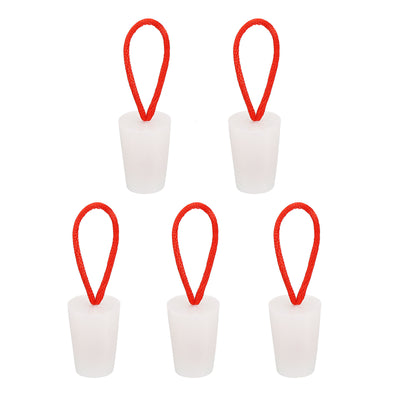 Harfington Silicone Rubber Tapered Plug 14mm to 19mm Solid with Handle White 5 Pieces