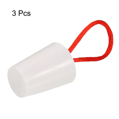 Harfington Silicone Rubber Tapered Plug 15mm to 20mm Solid with Handle White 3 Pieces
