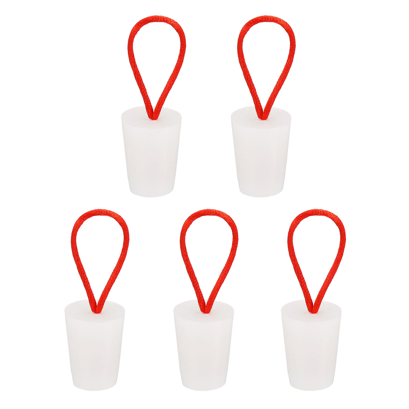 Harfington Silicone Rubber Tapered Plug 15mm to 20mm Solid with Handle White 5 Pieces