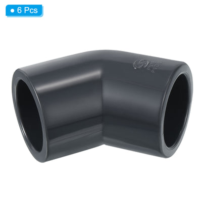 Harfington UPVC Pipe Fitting, 6 Pack 45 Degree Elbow Pipe Adapter 20mm 1/2" Slip Socket Coupling Connector